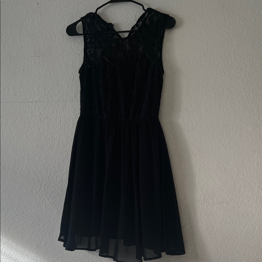 Freebird Black Lace Midi Dress